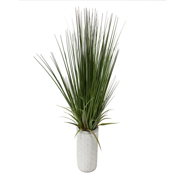 Primrue 34" Onion Grass Artificial Plant with Ceramic Pot & Reviews